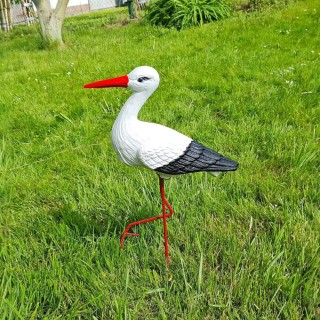 Bocian ogrodowy mały H: 46cm figura ozdobna ogrodowa do ogrodu