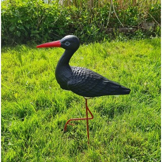 Bocian ogrodowy mały czarny H: 46cm figura ozdobna ogrodowa do ogrodu