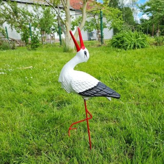 Bocian ogrodowy klekot mały H: 57cm figura ozdobna ogrodowa do ogrodu