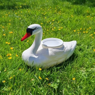 Łabędź pływający donica biała 27 cm